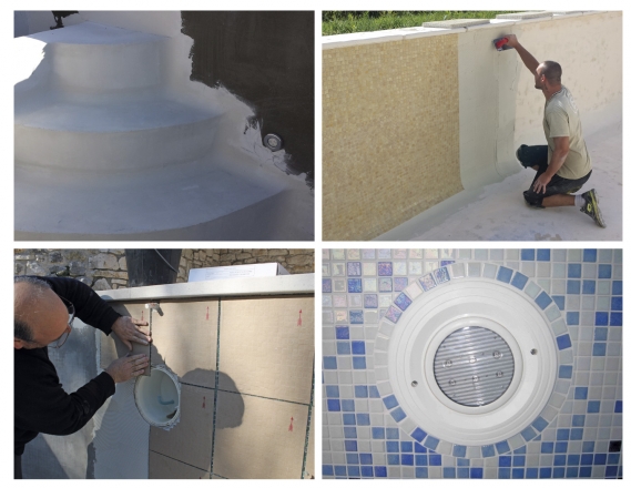 montage mosaique piscine