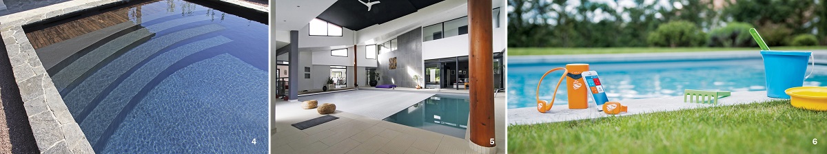 4. Couverture immergée Imméo 5.Liner anthracite 6. Au catalogue 2017 No Stress, un assistant connecté contre les risques de noyade 4. Couverture immergée Imméo 5.Liner anthracite 6. Au catalogue 2017 No Stress, un assistant connecté contre les risques de noyade