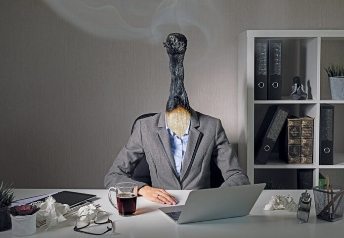 Conceptual photo illustrating burnout syndrome at work